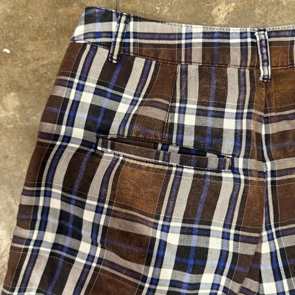 Free People 💋 Joey Menswear Trouser \\ Brown Plaid, Straight Leg // Size 4 - Picture 5 of 10